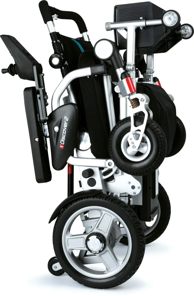 Silla de ruedas eléctrica I-Discover 2 de Wellell plegada