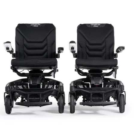 Sillas de ruedas eléctricas I-Explorer Noa y Noa Compact de Wellell, vista frontal