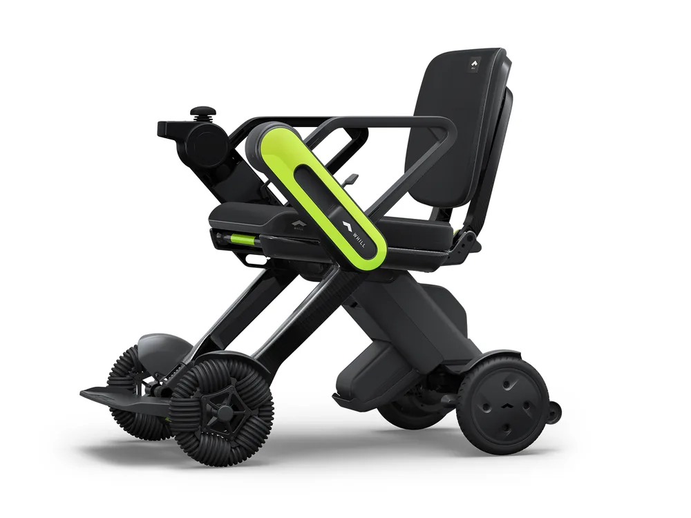Silla de ruedas eléctrica WHILL Model C Lite con carcasa verde
