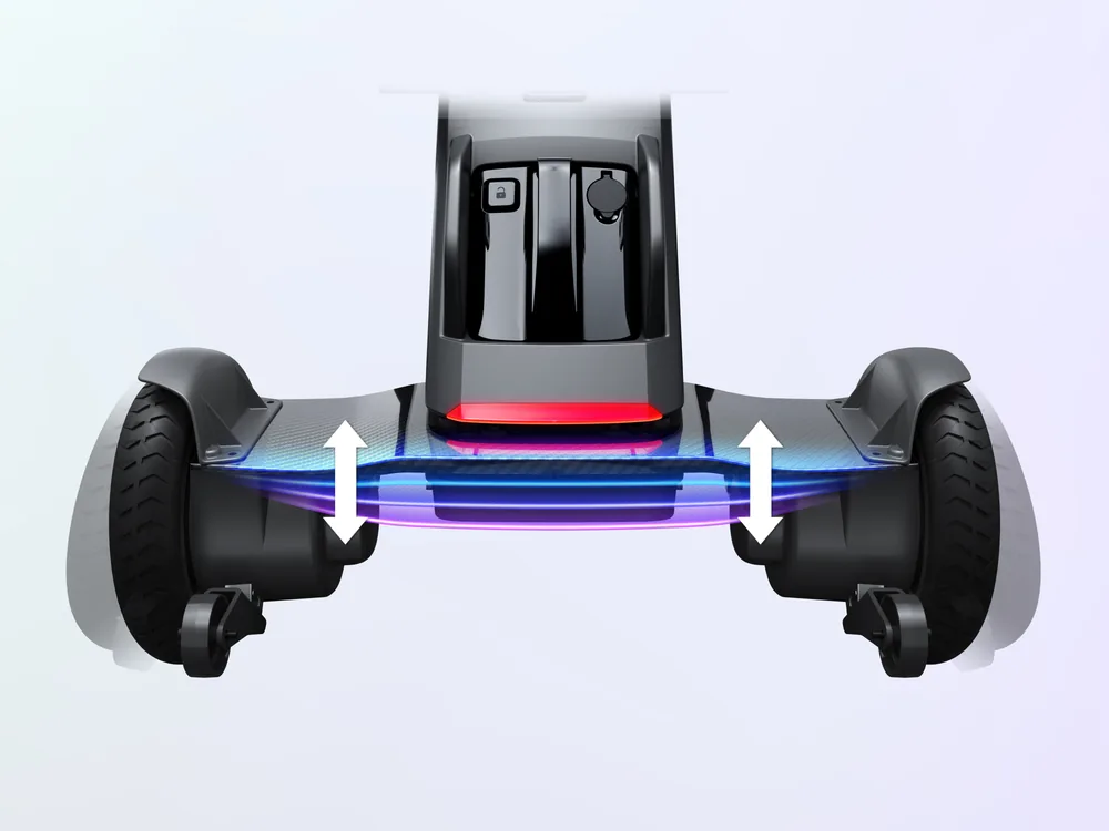 Suspensión con ballesta de carbono de la WHILL Model C Lite