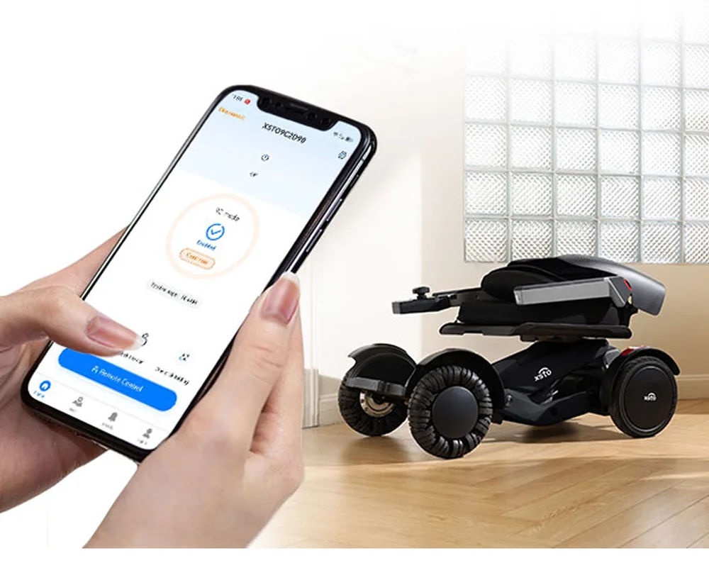 Control de la silla XSTO M4 plegada desde la app del móvil